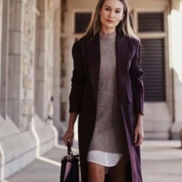 Brochu Walker Layered Cashmere Turtleneck Dress Sz XS - Picture 1 of 12